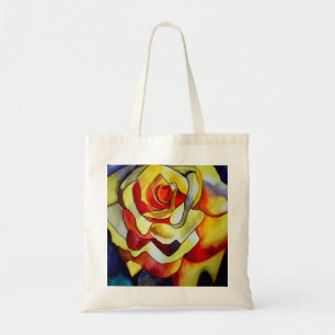 Yellow Freesia Aquarell Originalkunst Blume Tragetasche