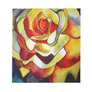 Yellow Freesia Blume Aquarellmalerei Notizblock