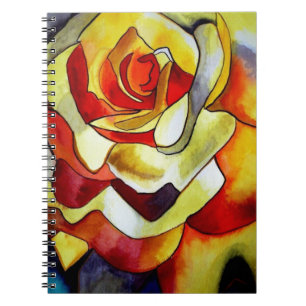 Yellow Freesia Blume Aquarellmalerei Notizblock