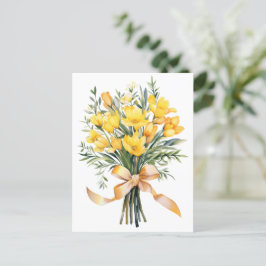 Yellow Freesia Blume Boquet Postkarte