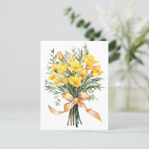 Yellow Freesia Blume Boquet Postkarte