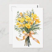 Yellow Freesia Blume Boquet Postkarte (Vorne/Hinten)