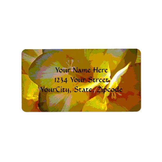 Yellow Freesia Digital Manipulation Adressaufkleber (Vorne)