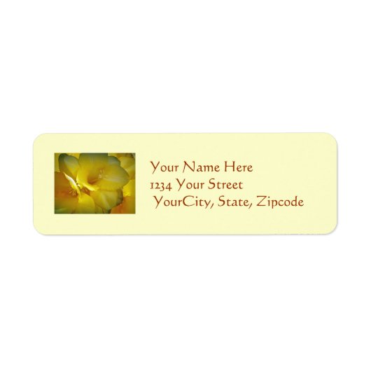 Yellow Freesia Floral Address Label (Vorne)