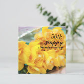 Yellow Freesias 50. Hochzeitstag Karte (Stehend Vorderseite)