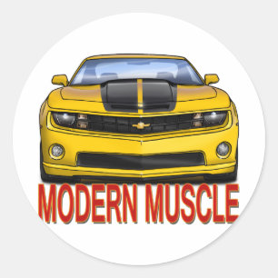 YELLOW_FRONT_CAMARO.png Runder Aufkleber