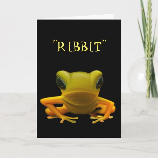 Yellow Frosch Ribbit Birthday Card Karte (Vorderseite)