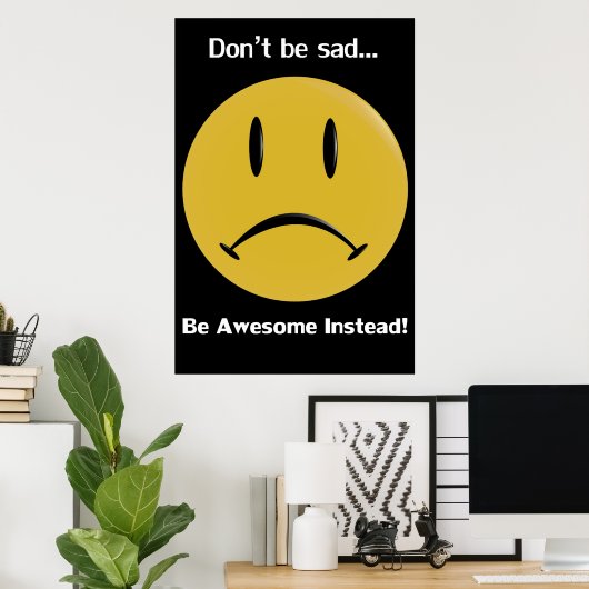 Yellow Frowny Poster (Heimbüro)