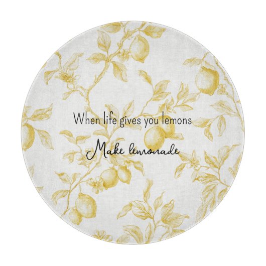 Yellow Fruit Lemons Make Lemonade Schneidebrett (Vorderseite)