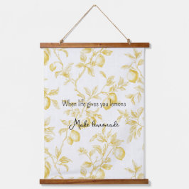 Yellow Fruit Lemons Make Lemonade Wandteppich Mit Holzrahmen