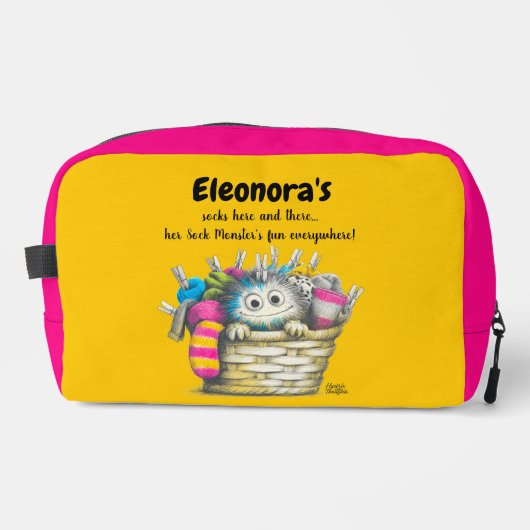 Yellow Fuchsia Socks Monster Joy Waschbeutel (Vorderseite)