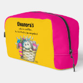 Yellow Fuchsia Socks Monster Joy Waschbeutel (Rechte Ecke)