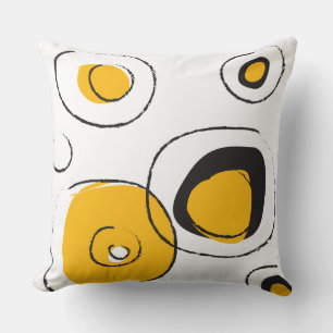 Yellow FUNKY DOTS DESIGN Retro Throw Kissen