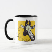 Yellow Funky Funny Paisley Giraffe Coffee Tasse (Links)