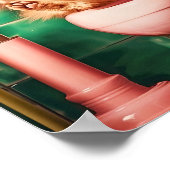 Yellow Funny Orange Cat Toilet Print, Trendy Bathr Poster (Ecke)