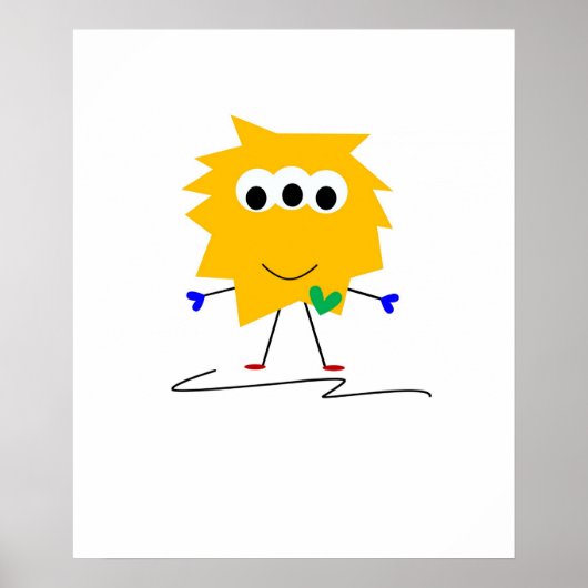Yellow Fuzzy Monster Poster (Vorne)