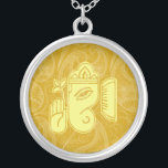 Yellow Ganesha Sterling SIlver Necklace Versilberte Kette<br><div class="desc">Schöne Ganesha Design Sterling Silver Necklace. Gut als Gastgeschenk Hochzeit,  Hochzeitsgeschenk,  Geburtstagsgeschenk oder Urlaubspensum. Ändern Sie die Hintergrundfarbe,  falls gewünscht. Sie können Text/Farbe Ihres Namens hinzufügen.</div>