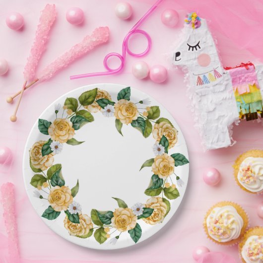 Yellow Garden Party Pappteller (Party)