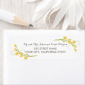 Yellow Garden Rose Rücksendeadressen-Aufkleber (Insitu)