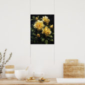 Yellow Gardenia Blume Art Print Poster (Küche)