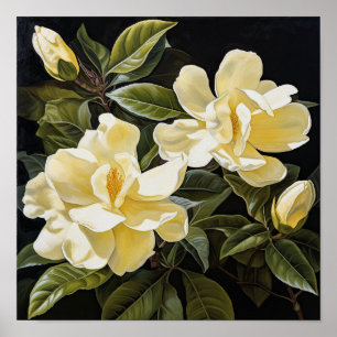 Yellow Gardenias Blume Art Print Poster