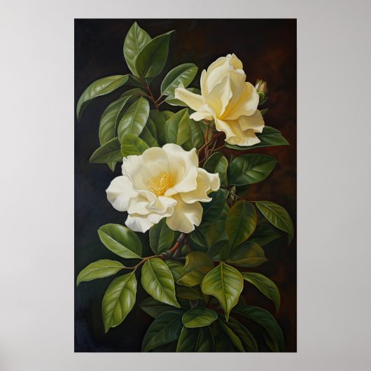 Yellow Gardenias Blume Art Print Poster (Vorne)