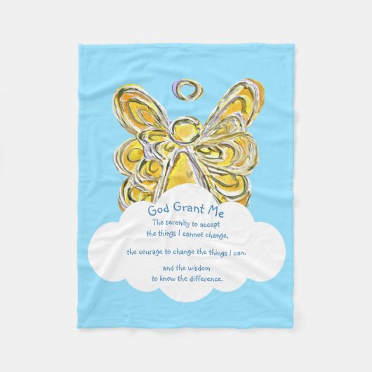 Yellow Gaurdian Angel God Grant Me Chemo Blanket Fleecedecke (Vorderseite)