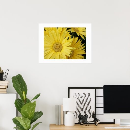 Yellow Gebera Daisies Poster (Heimbüro)