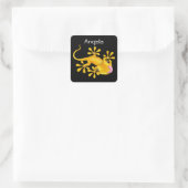 Yellow Gecko Lizard Square Sticker (Tasche)