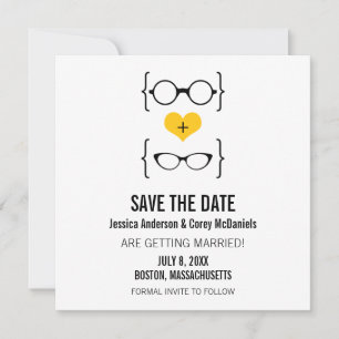 Yellow Geeky Glasses Ankündigung Datum freihalten