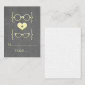Yellow Geeky Glasses Chalkboard Platzkarten (Vorne/Hinten)