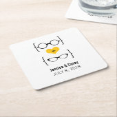 Yellow Geeky Glasses Paper Untersetzer (angewinkelt)