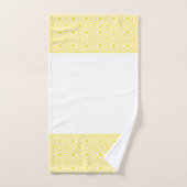Yellow Geometric Diamond Pattern Badhandtuch Set (Handtuch)