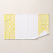 Yellow Geometric Diamond Pattern Badhandtuch Set (Handtuch)