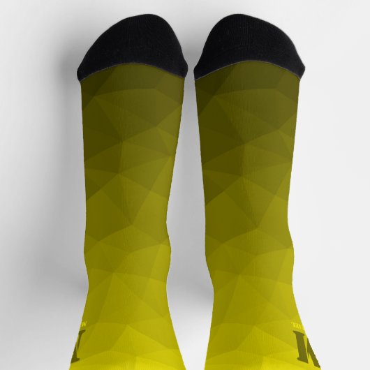Yellow geometric mesh pattern Monogram Socken (Oben)