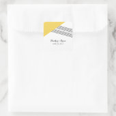 Yellow Geometric Stripe Wedding Stickers (Tasche)