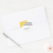 Yellow Geometric Stripe Wedding Stickers (Umschlag)