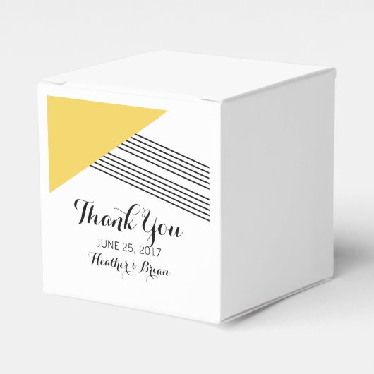 Yellow Geometric Stripfade Geschenkschachtel (Vorderseite)