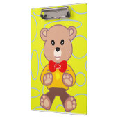 Yellow Geometric Teddy Bear Klemmbrett (Links)