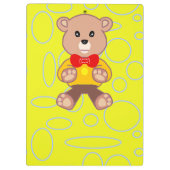 Yellow Geometric Teddy Bear Klemmbrett (Rückseite)