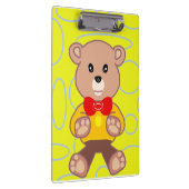 Yellow Geometric Teddy Bear Klemmbrett (Rechts)