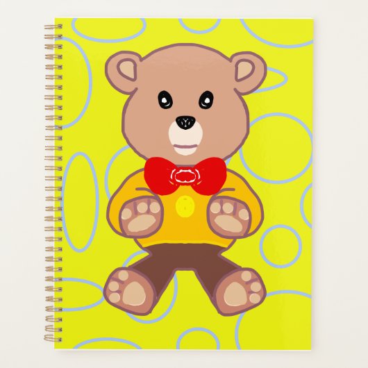 Yellow Geometric Teddy Bear Planer (Vorderseite)