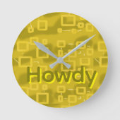 Yellow Geometric Wall Clock Runde Wanduhr (Vorderseite)