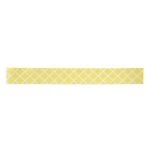 Yellow Geometrical Shape Check Pattern Satinband (Vorderseite)
