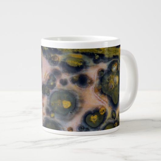 Yellow gepunktet Ocean Jasper Jumbo-Tasse (Vorderseite Rechts)