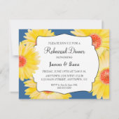 Yellow Gerber Daisies Probe Dinner Einladung (Vorderseite)