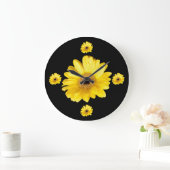 Yellow Gerber Daisy Fotografs Große Wanduhr (Zuhause)