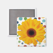 Yellow Gerber Daisy Magnet (Vorderseite/Rückseite)