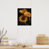 Yellow Gerbera Daisy Art Print Poster (Küche)