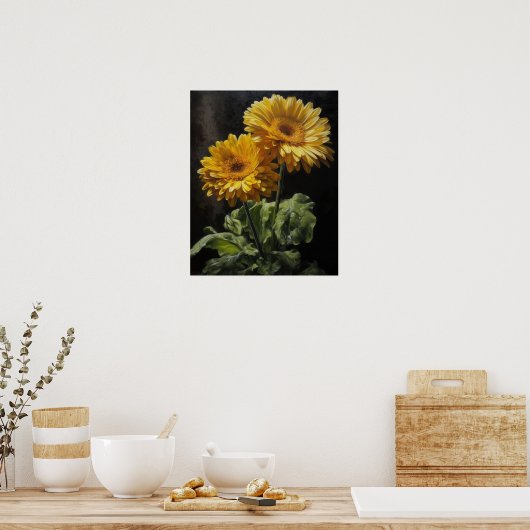 Yellow Gerbera Daisy Art Print Poster (Küche)